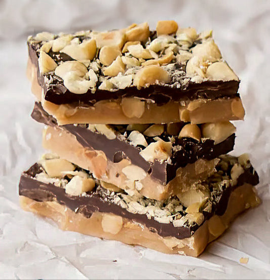Macadamia nut toffee stack