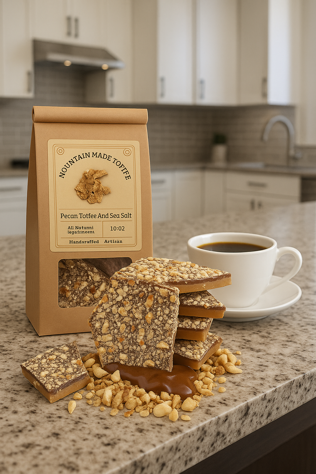 pecan toffee on counter