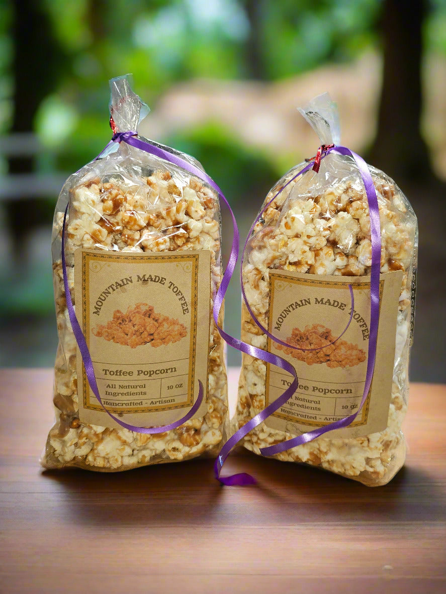 toffee covered gourmet popcorn