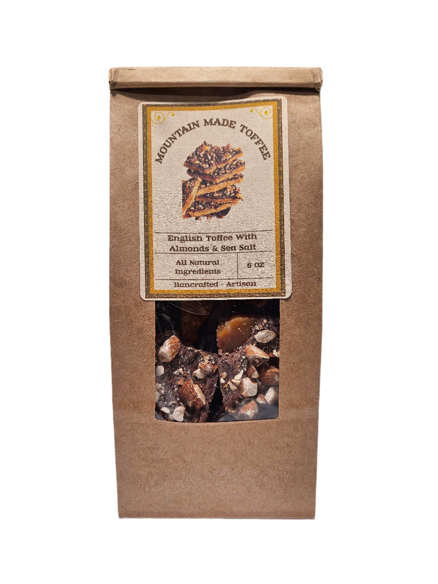 toffee with almonds package front