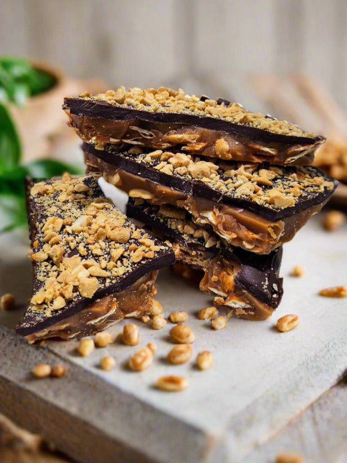 Toffee With Pretzels, Peanut Butter and Sea Salt
