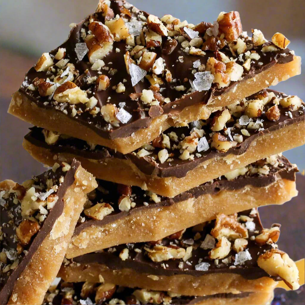 English toffee with almonds and sea salt